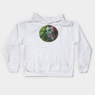 Rosed Skull Lady Kids Hoodie